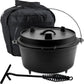 KitchenMonster® Dutch Oven Kookpan - Gietijzeren Pan Ø25.5 met Deksel 5 Liter