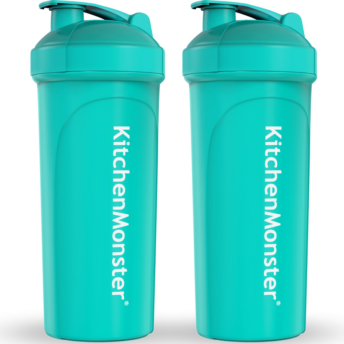 KitchenMonster® Shakebeker set van 2 - blauw/groen