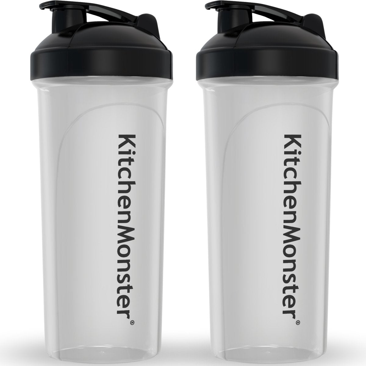 KitchenMonster® Shakebeker set van 2 - transparant