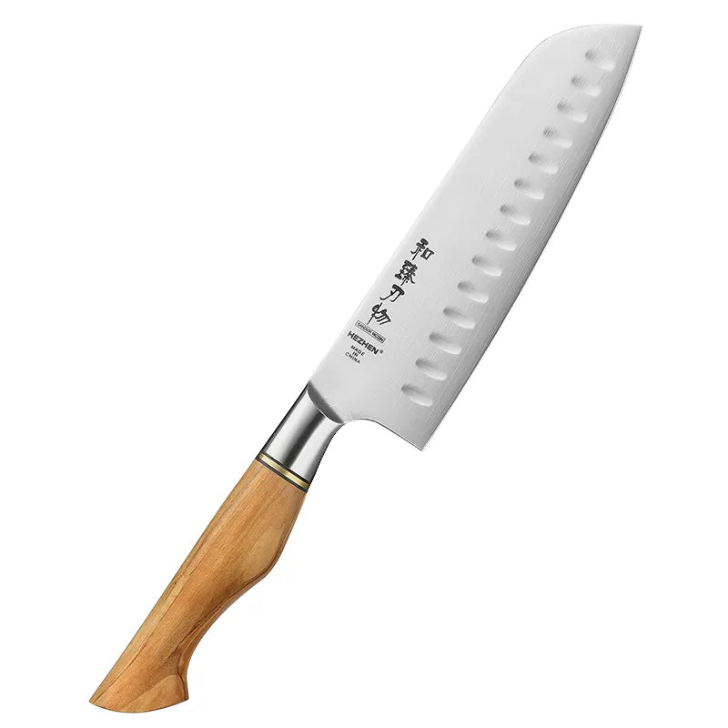 Santoku koksmes met olijfhout